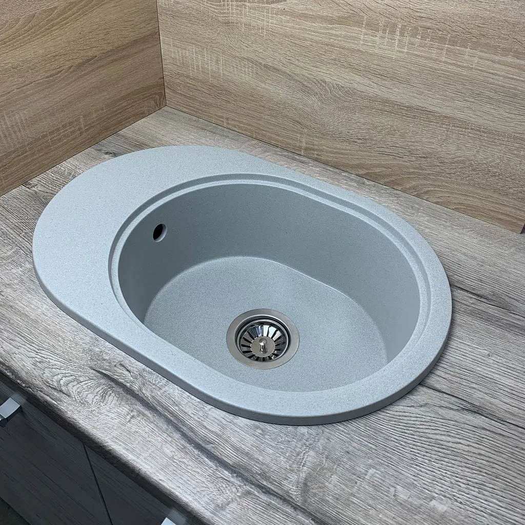 Кухонна мийка Adamant Ovale 610x420x180 світло-сірий 646223, Сірий - фото 3