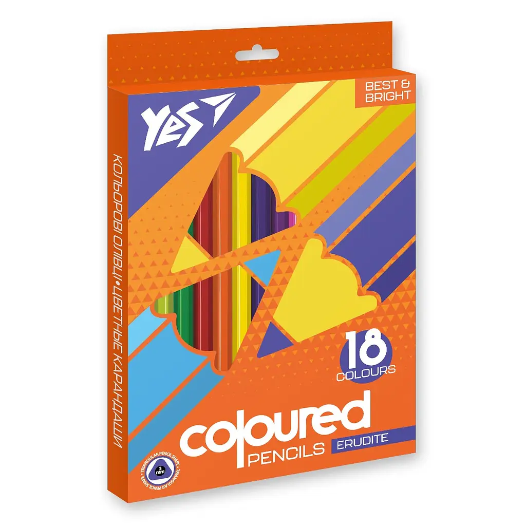 Олівці кольорові YES Erudite 18 кольорів (290643)