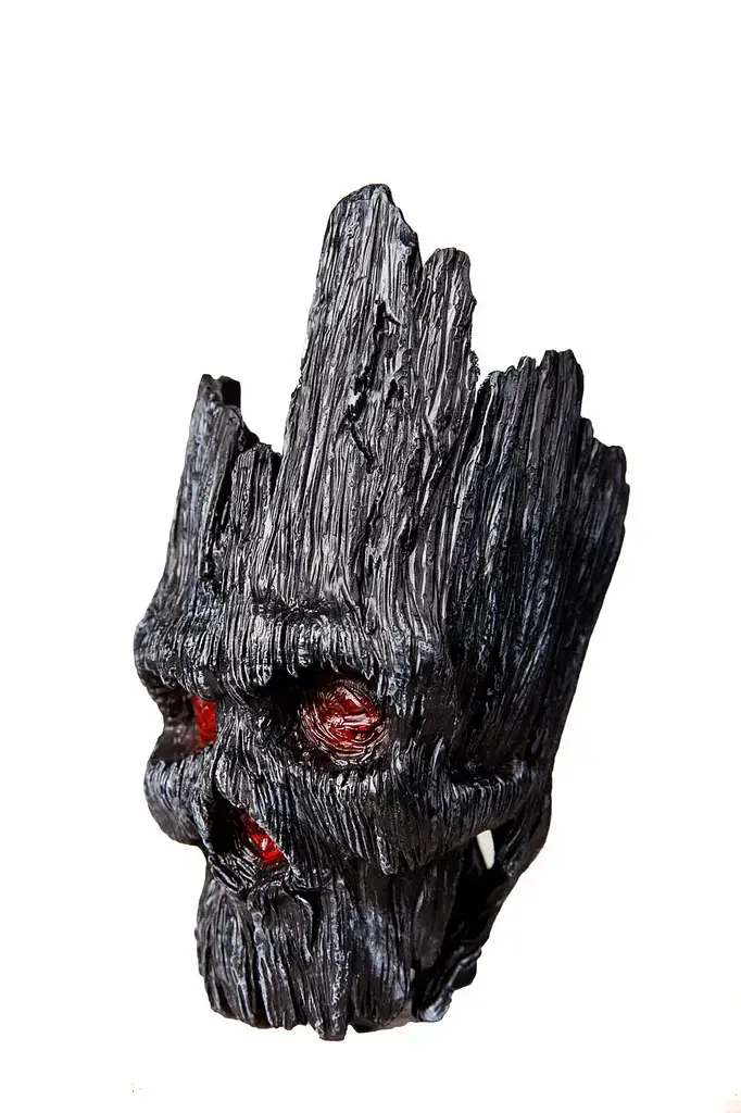 Горщик для квітів та канцелярії Грут Groot G10 Чорний череп + підставка пень - фото 6