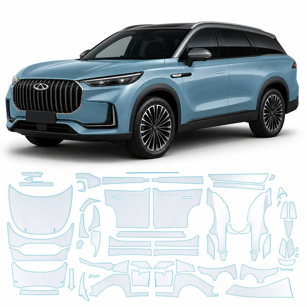 Антигравійна захисна бронеплівка за лекалами для Chery Tiggo 9 (PHEV) I 2023- повний кузов