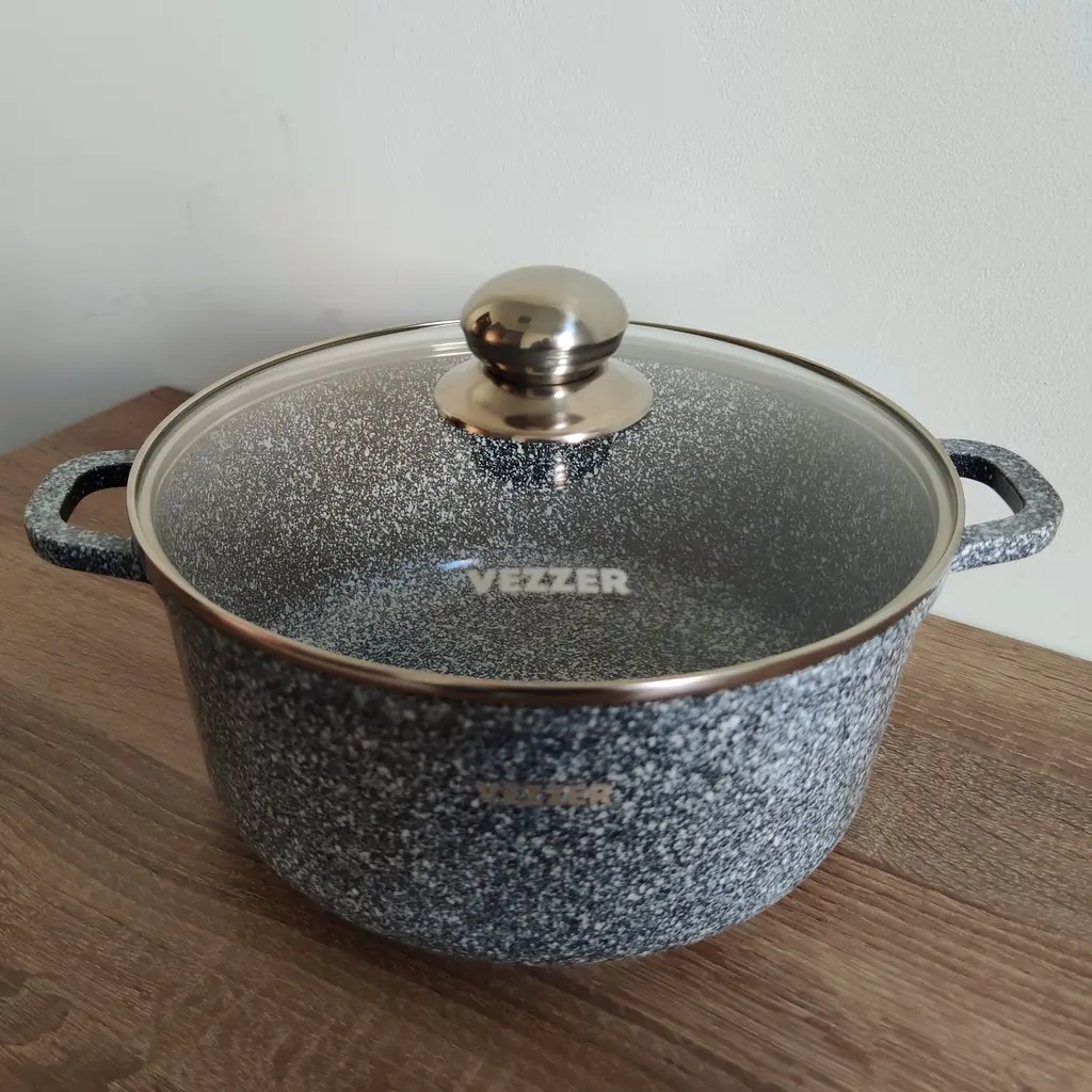 Каструля Vezzer з кришкою 24 см 4.5 л сіра (VZ8043) - фото 5