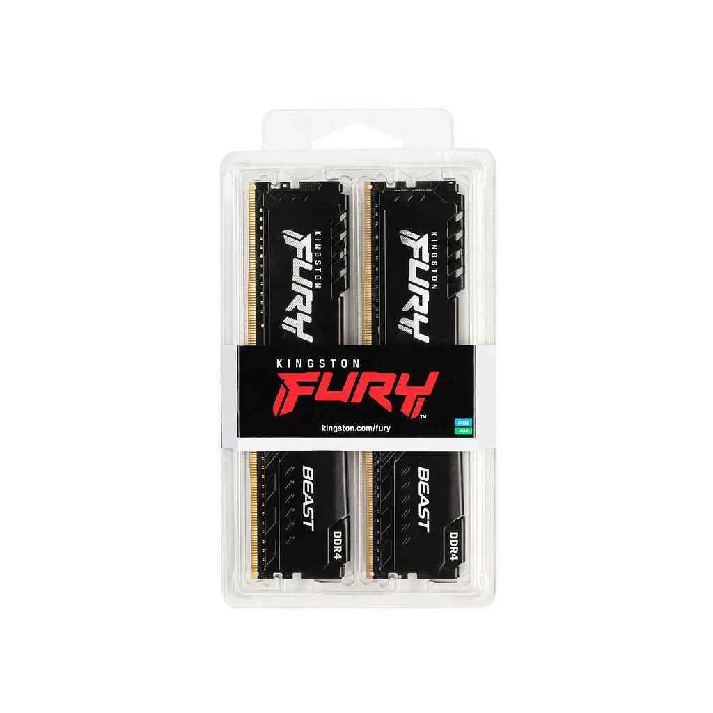 Модуль пам'яті Kingston Fury DDR4 32Gb (2x16) Beast 3200 MHz Black (KF432C16BBK2/32) - фото 3