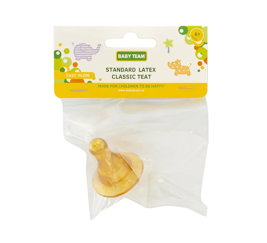Соска латексна Baby Team, класична, від 6 міс., для каші, 1 шт. (2305) - фото 2