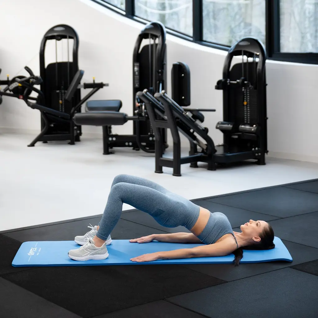 Килимок (мат) для фітнесу та йоги Gymtek NBR 1,5см голубий - фото 3