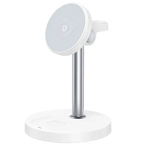 Бездротовий Зарядний пристрій XO CX038 Desktop Holder 15W 3-in-1 Wireless Charger (with Iron Piece) Білий