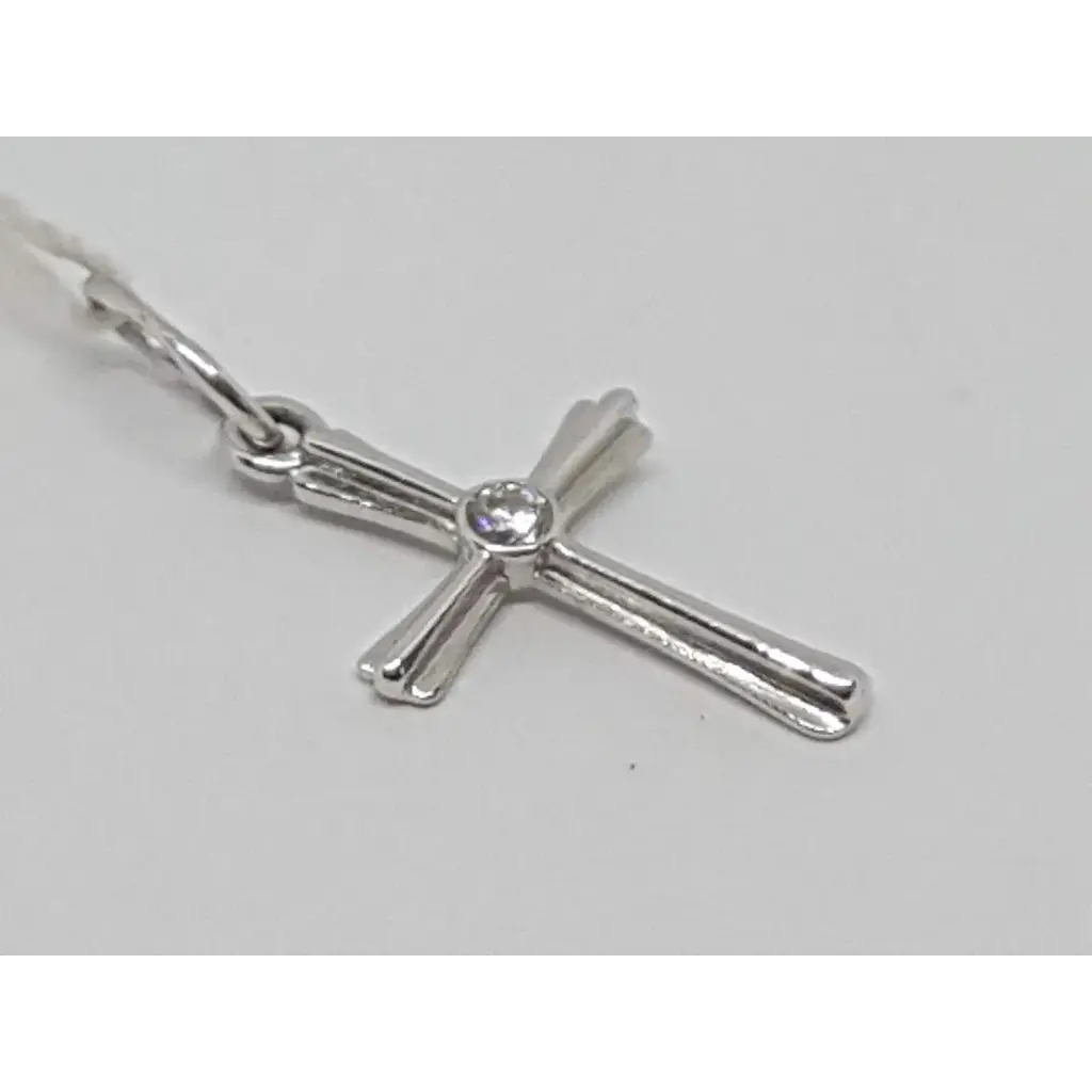 Золотий хрестик Столична Ювелірна Фабрика з фіанітом. 440458Б - фото 2