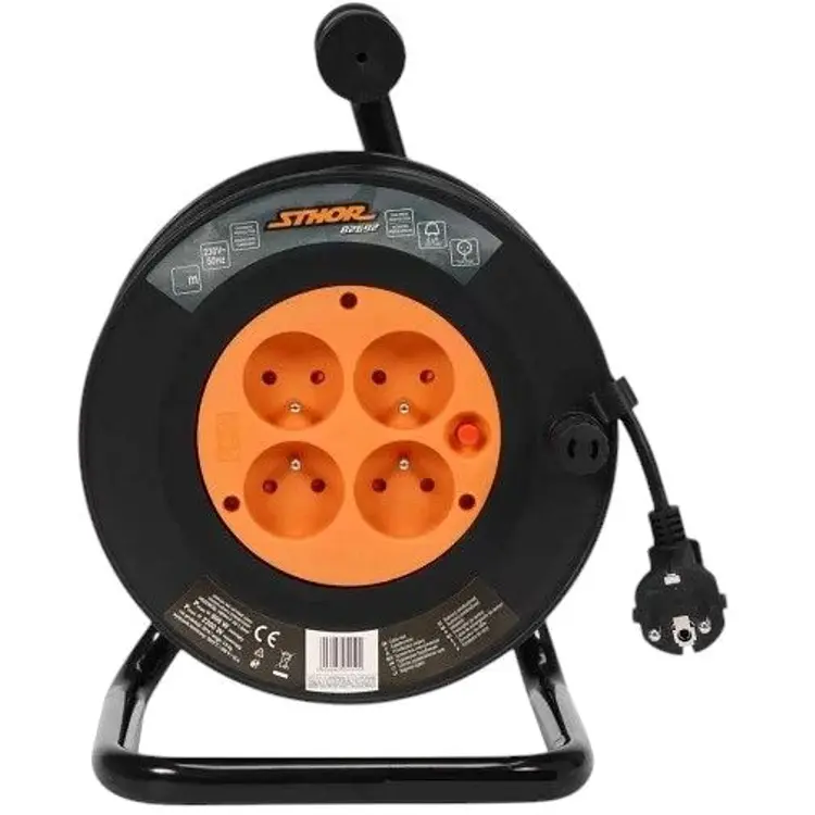 Удлинитель сетевой Sthor на катушке 15 м 4 гнезда 3-жильный Ø=1 мм² IP44 (82691) - фото 2