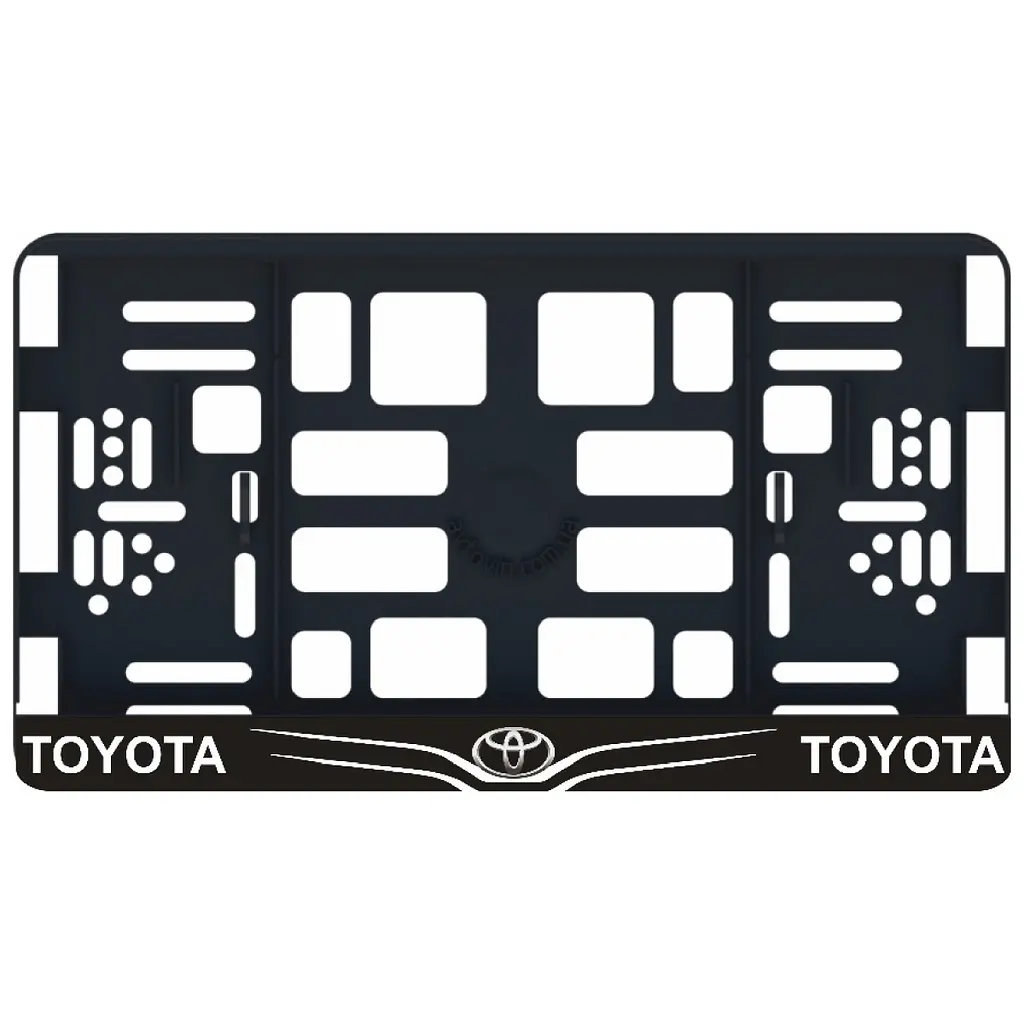 Рамка номера Toyota під Американський номер 300х150 мм Чорно-Білий Логотип