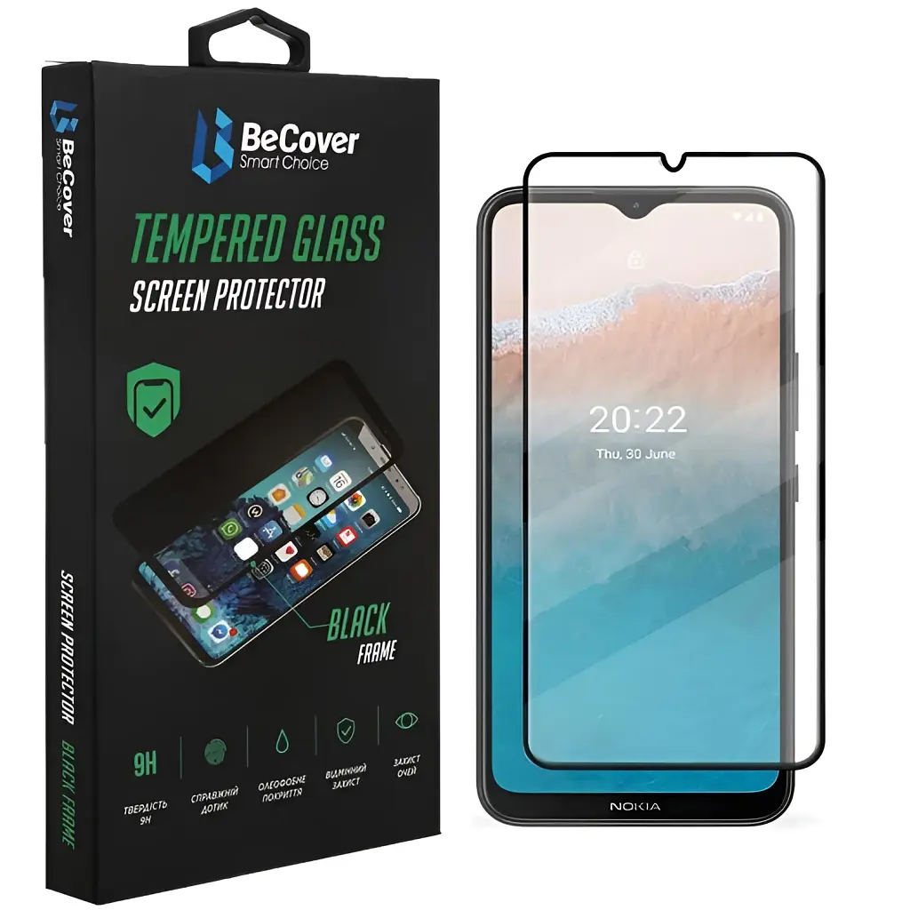 Захисне скло BeCover для Nokia C21 Plus Black (708145) - фото 3