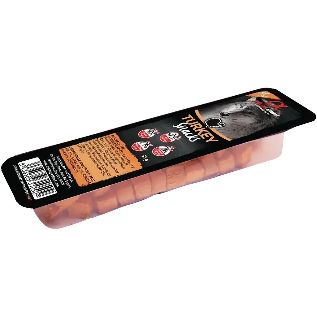 Напіввологі ласощі для собак Alpha Spirit Snacks Turkey, кубики з індички, 35 г - фото 2