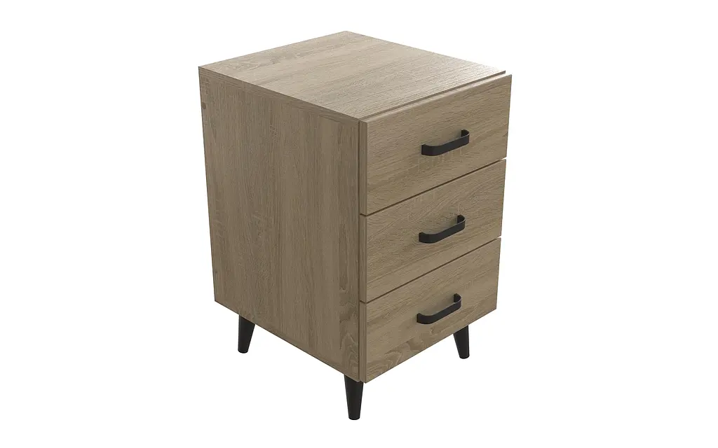 Тумба Вива 3 на конусных ножках Ferrum-decor 56,5x35x40 Черный металл ДСП Дуб Сонома 16 мм (FRD-106820) - фото 3