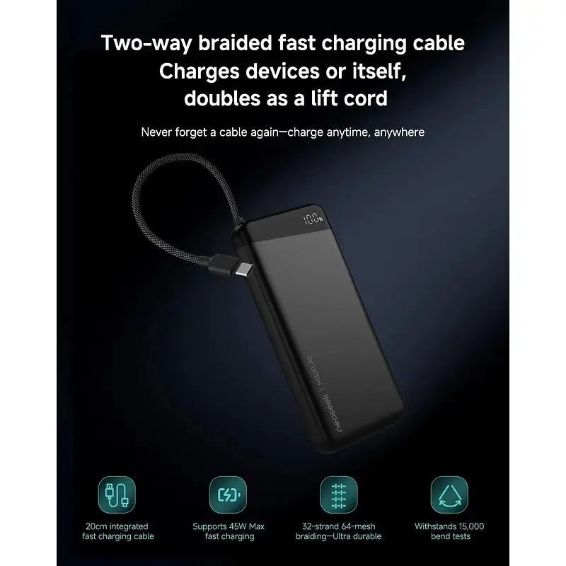Зовнішній акумулятор Xiaomi Neoseek Ultra-Thin Power Bank 20000mAh 55W M320 Air (iPB2055s) - фото 3