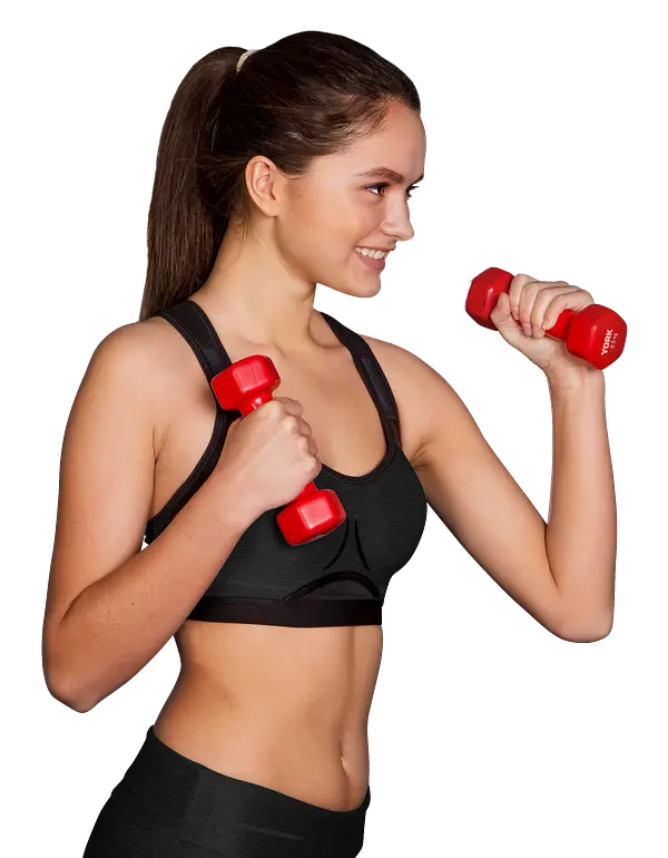 Гантелі для фітнесу вінілові круглі York Fitness 2х0,5кг рожевий - фото 3