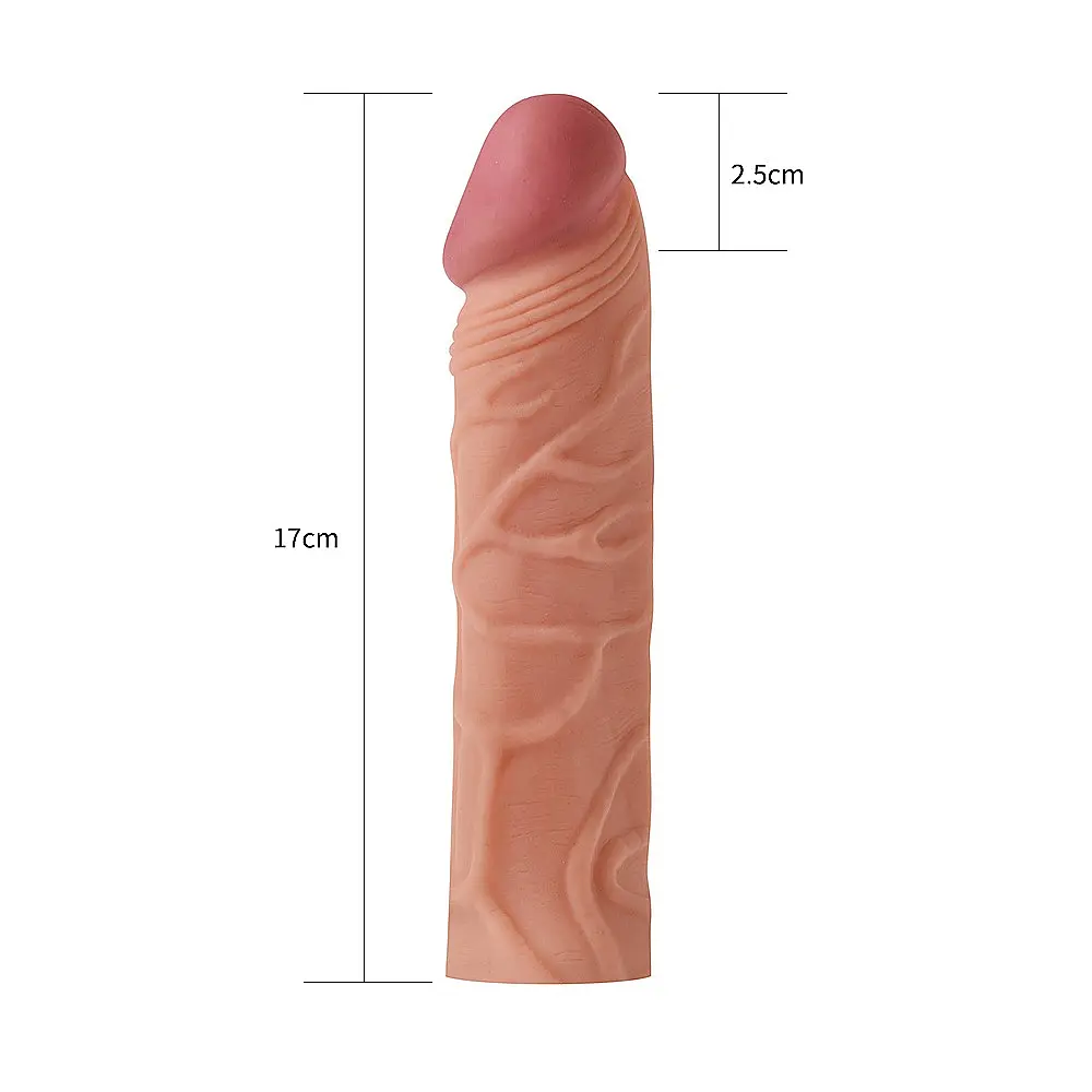 Подовжуюча насадка на член Lovetoy Pleasure X-Tender Penis Sleeve Flesh Add 1, +2.5 см (тілесний) - фото 4