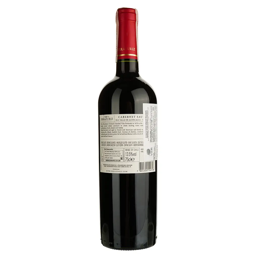 Вино Errazuriz Estate Cabernet Sauvignon, красное, сухое, 13,5%, 0,75 л - фото 2