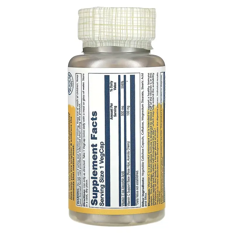 Витамин С Timed Release Vitamin C 500 mg 100 капсул Solaray vit0006261 - фото 2