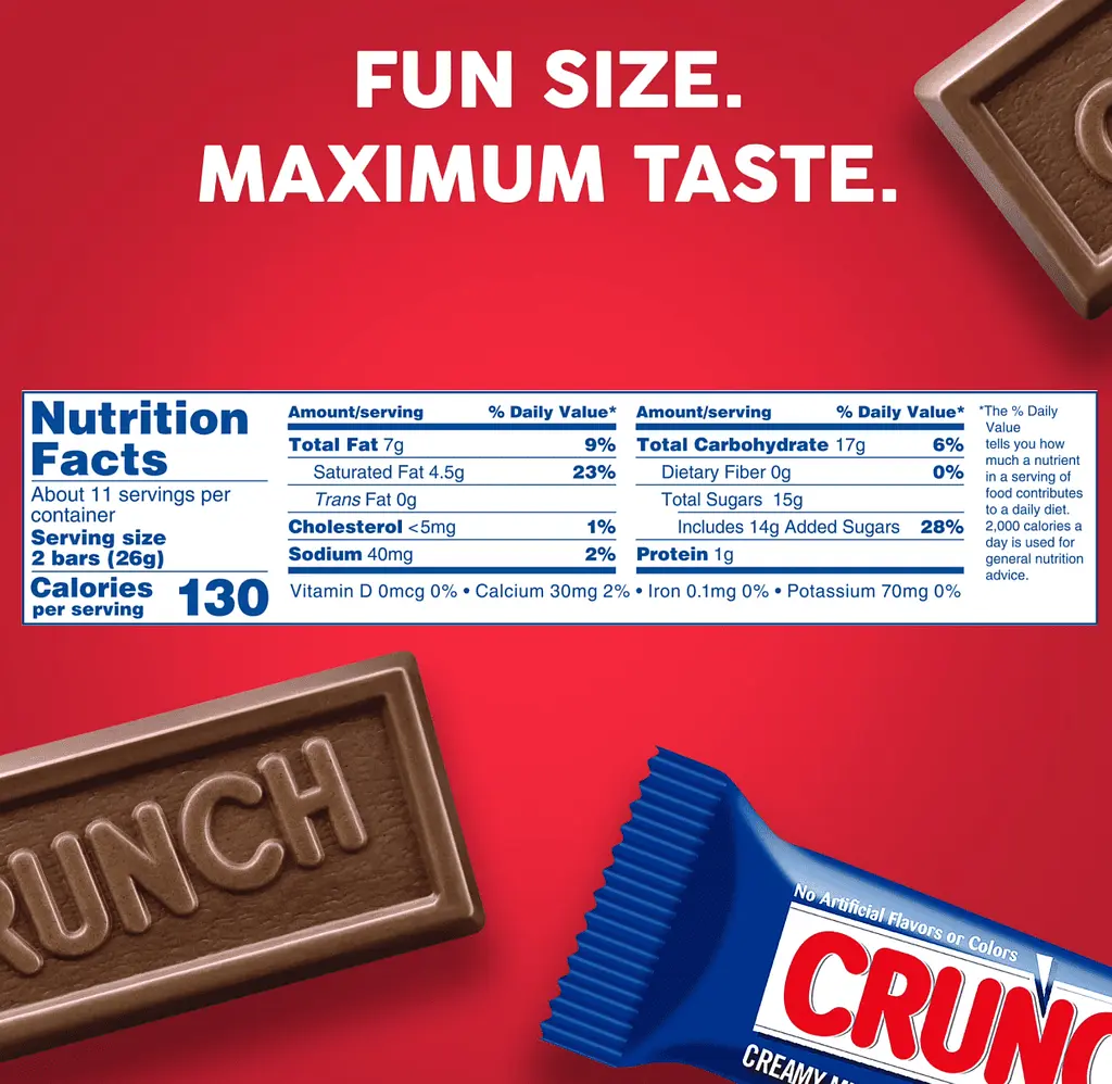 Шоколадні батончики Crunch Milk Chocolate and Crisped Rice Fun Size 283 г - фото 7