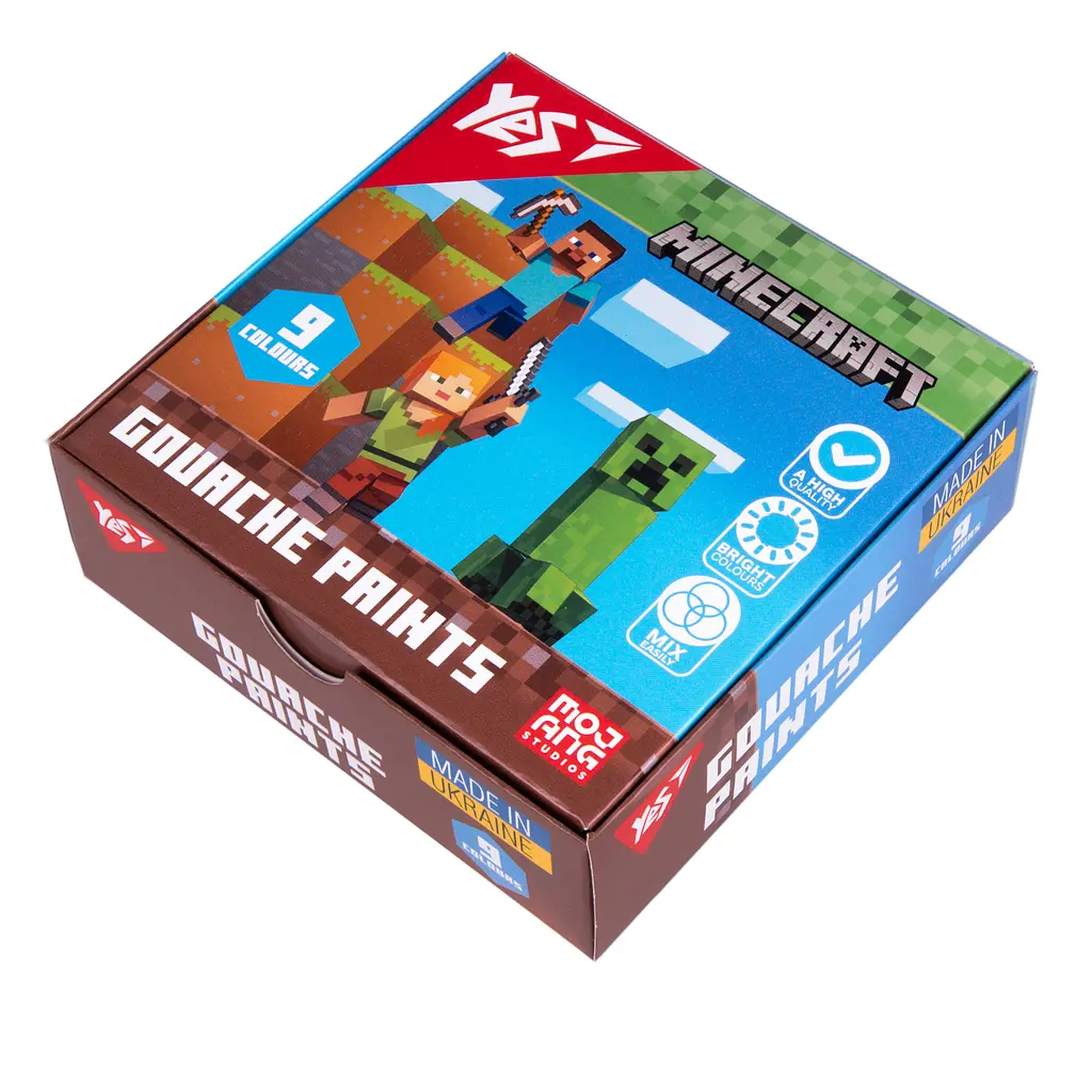 Фарби гуашеві Yes Minecraft 9 кольорів 20 мл (230406) - фото 2