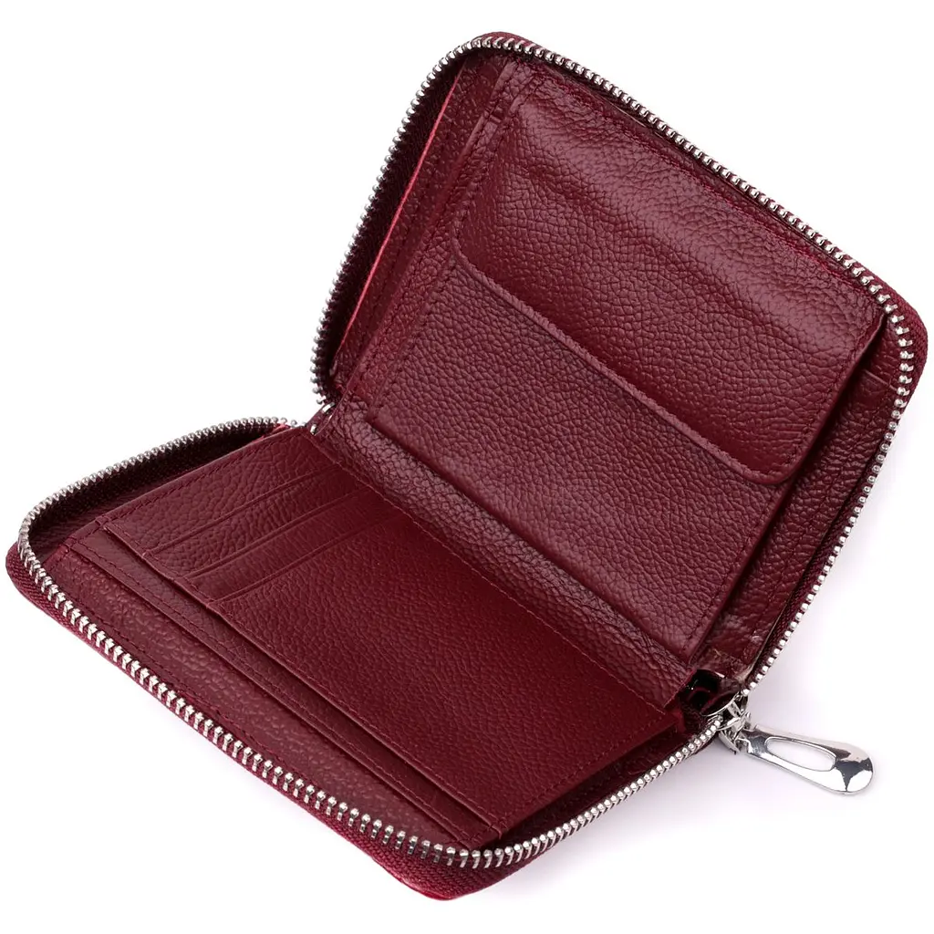 Практичний гаманець для жінок із натуральної шкіри ST Leather 22450 бордовий - фото 5