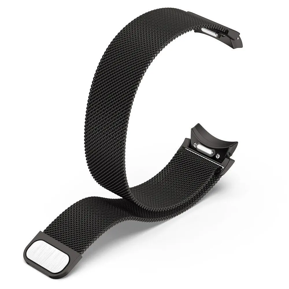 Ремінець для Samsung Galaxy Watch 4 Classic 46mm - чорний ширина кріплення 20мм металевий Watchbands Milanese Button (W42-6WB20165069) - фото 5