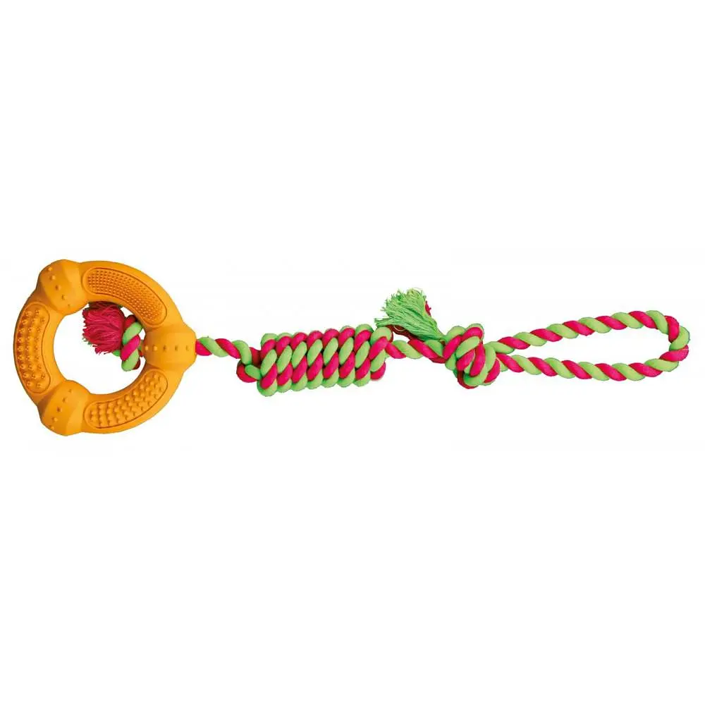 Игрушка Trixie Denta Fun Кольцо на веревке для собак 41 см d12 см резина - фото 4