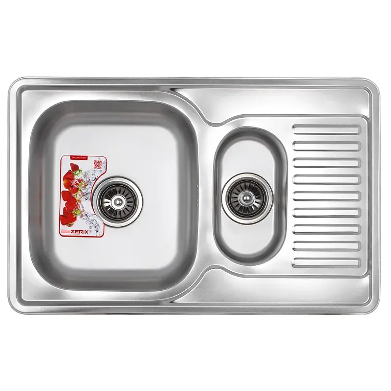 Кухонна мийка Zerix Z7850A-08-180E Armonia satin ZS0576, Нержавіюча сталь
