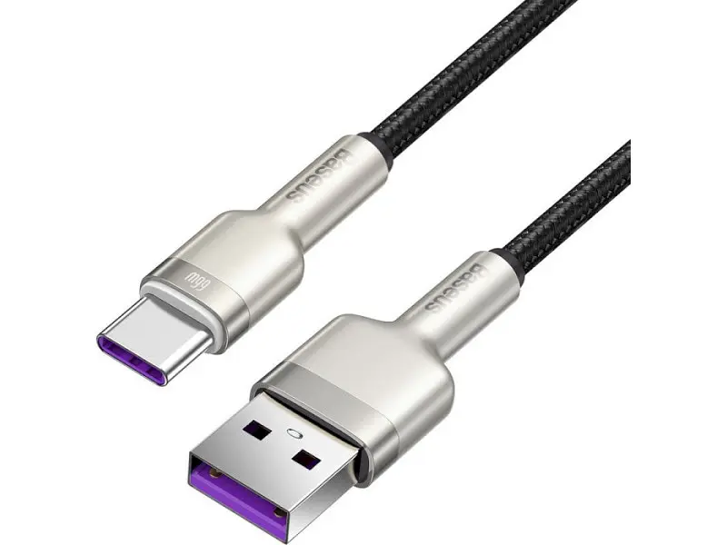 Кабель BASEUS Cafule Series Metal Data Cable USB to Type-C 66W 1m Black (CAKF000101) - фото 3
