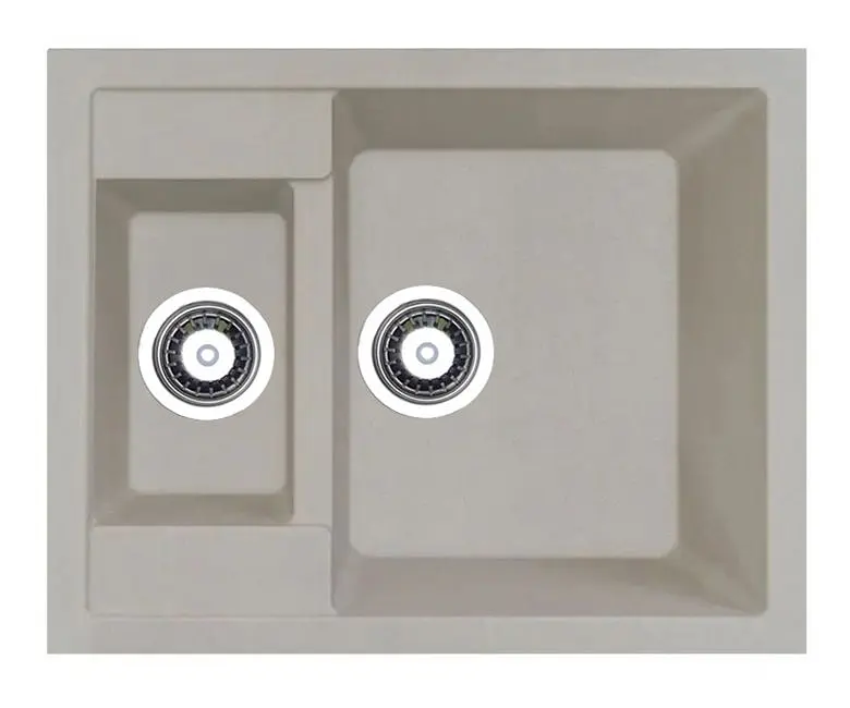 Кухонна мийка Adamant DUPLEX avena 610x495x200 мм, з додатковою чашею 61 см - фото 3