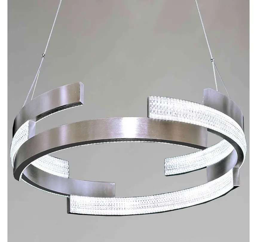 Срібляста підвісна LED люстра-кільце з прозорим декором Artlight 3684/85SN - фото 4