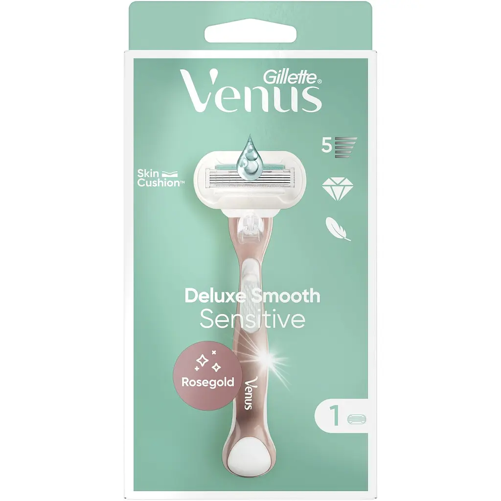 Станок для гоління Gillette Venus Extra Smooth Sensitive rosegold зі змінним картриджем - фото 2