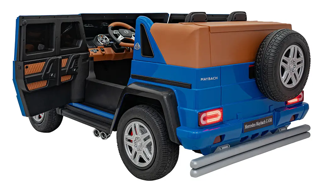 Дитячий електромобіль Mercedes Benz Maybach G650, з регулюванням сидінь, синій - фото 7
