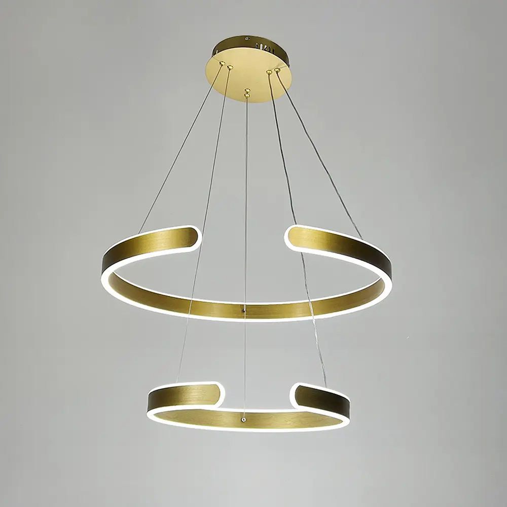 Подвесная люстра в золотом двухъярусном корпусе 40+60 см Line F | Ст. 311C-600+400 GD - фото 5