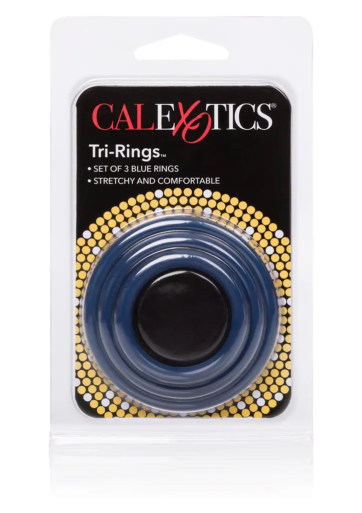 Ерекційне кільце CalExotics Tri-Rings 3 шт синій - фото 5