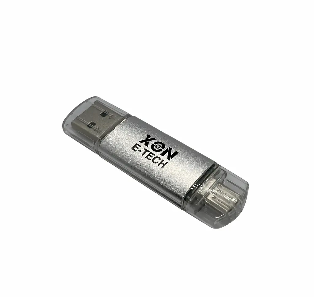 Флеш-накопитель XON FlashDrive DuoConnect 128GB (USB 2.0 + USB Type-C) Серый (FX2DX128MS 7591) - фото 4