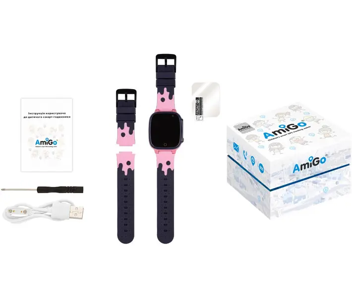 Дитячий смарт-годинник AmiGo GO008 MILKY GPS WIFI (Pink) [61001] - фото 7