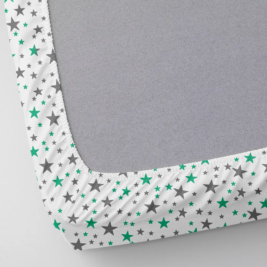 Простирадло Cosas на резинці 80х190х25 mint stars, м'ята (StarMint_80x190x25) - фото 2