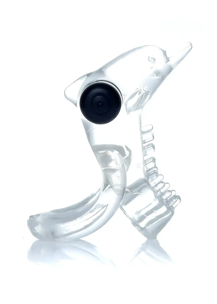 Эрекционное кольцо Dolphin Vibro Clear с вибрацией