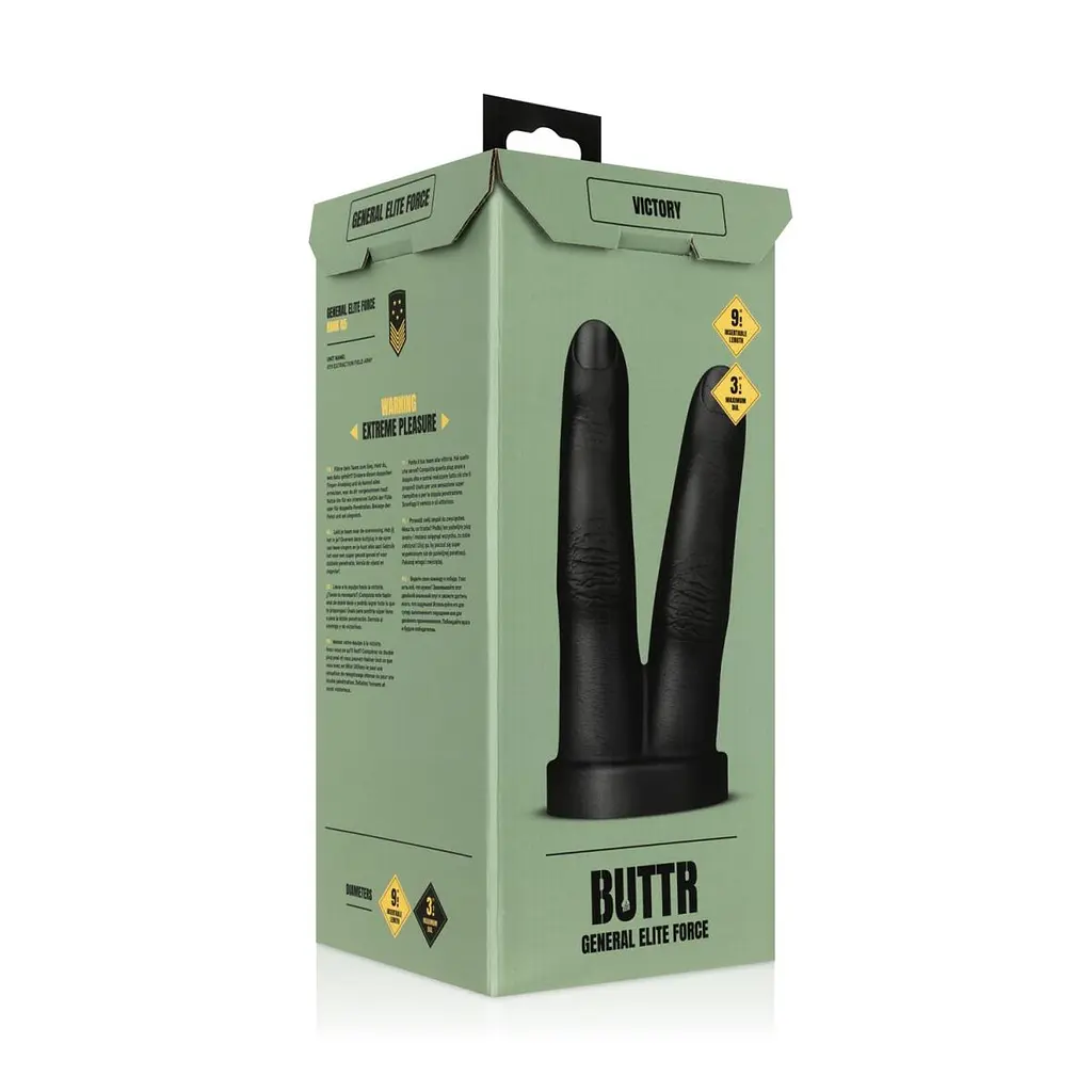 Двойной фаллоимитатор Buttr General Elite Force Victory 27 см черный - фото 9