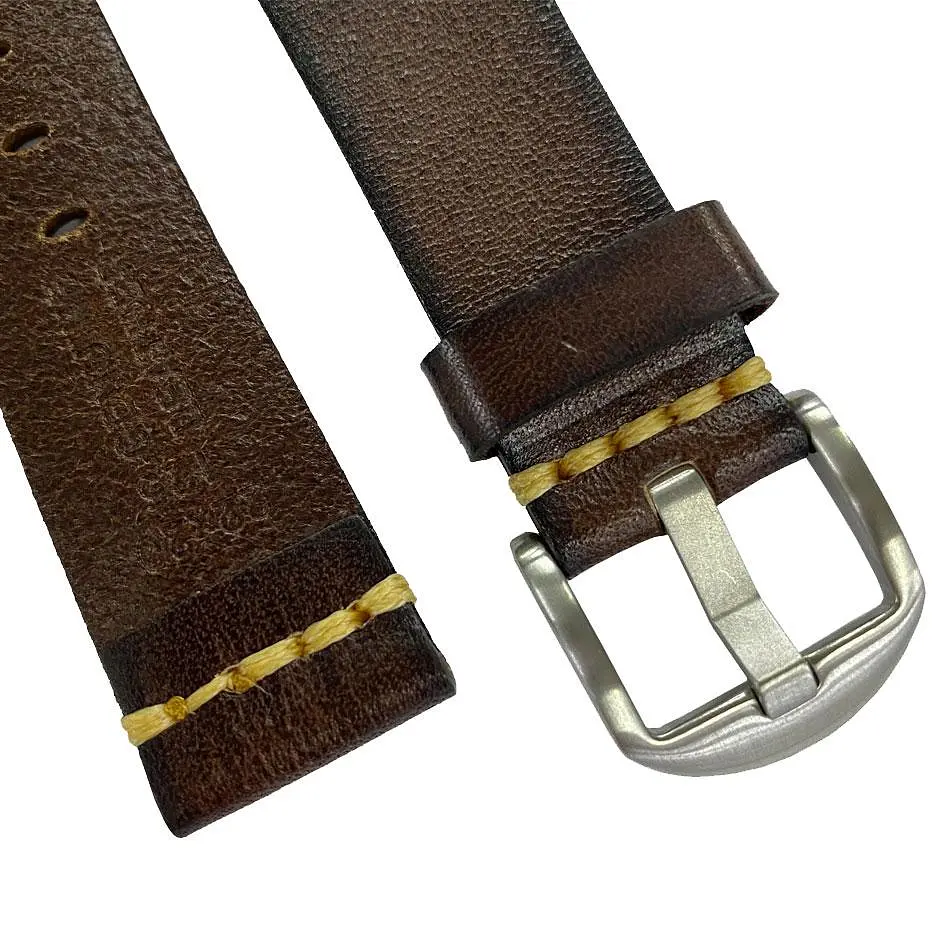 Кожаный ремешок Primolux C052B Steel buckle для часов Samsung Galaxy Watch 3 45 мм (SM-R840) Dark Brown - фото 4