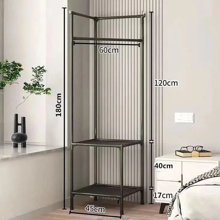 Кутова підлогова вішалка-стелаж Corner rack ∙ Стійка з поперечиною для вішалок до передпокою - фото 3