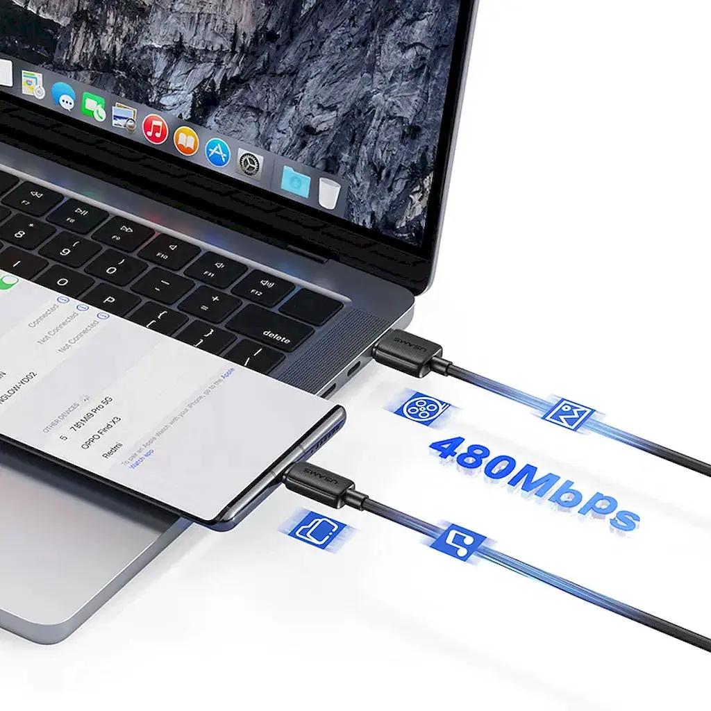 Кабель Usams US-SJ688 USB-A to Type-C 3A KY Series 1м Black (6958444909202) - фото 3
