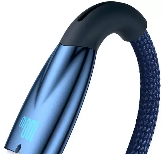 Кабель Baseus Glimmer Series Fast Charging Cable USB to Type-C 100W 2m CADH000503 Blue - фото 3