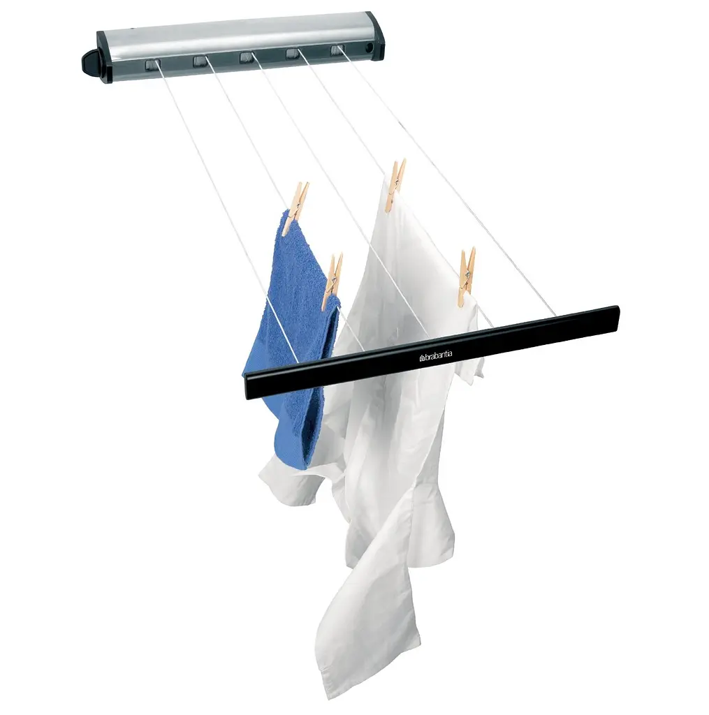 Сушарка для білизни Brabantia Pull-Out настінна висувна 22 м сріблясто-чорна (385766) - фото 4