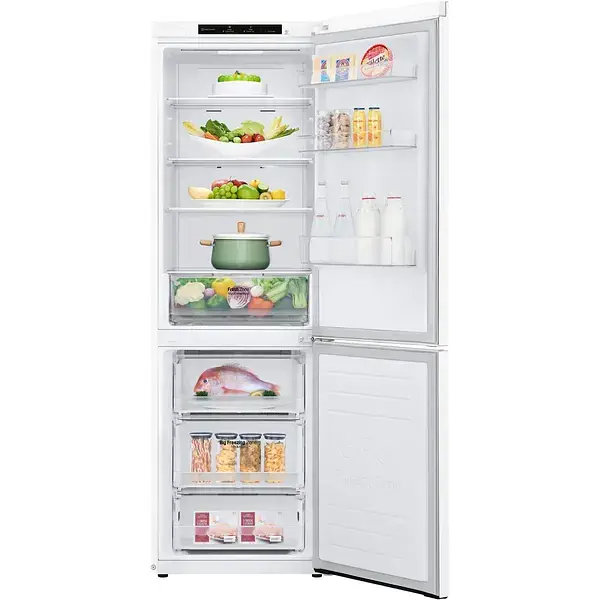 Холодильник LG с нижним морозильным отделением 186x60х68 холод.отд. 234 л мороз.отд. 107 л 2дв. А+ NF инв. диспл внутр. белый - фото 2
