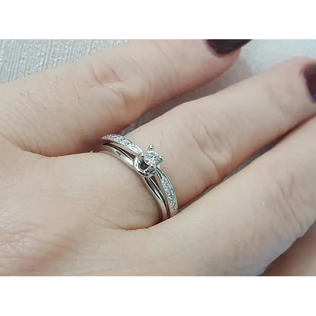 Золоте кільце Гаразд з діамантами. 3022652 16,5 - фото 2