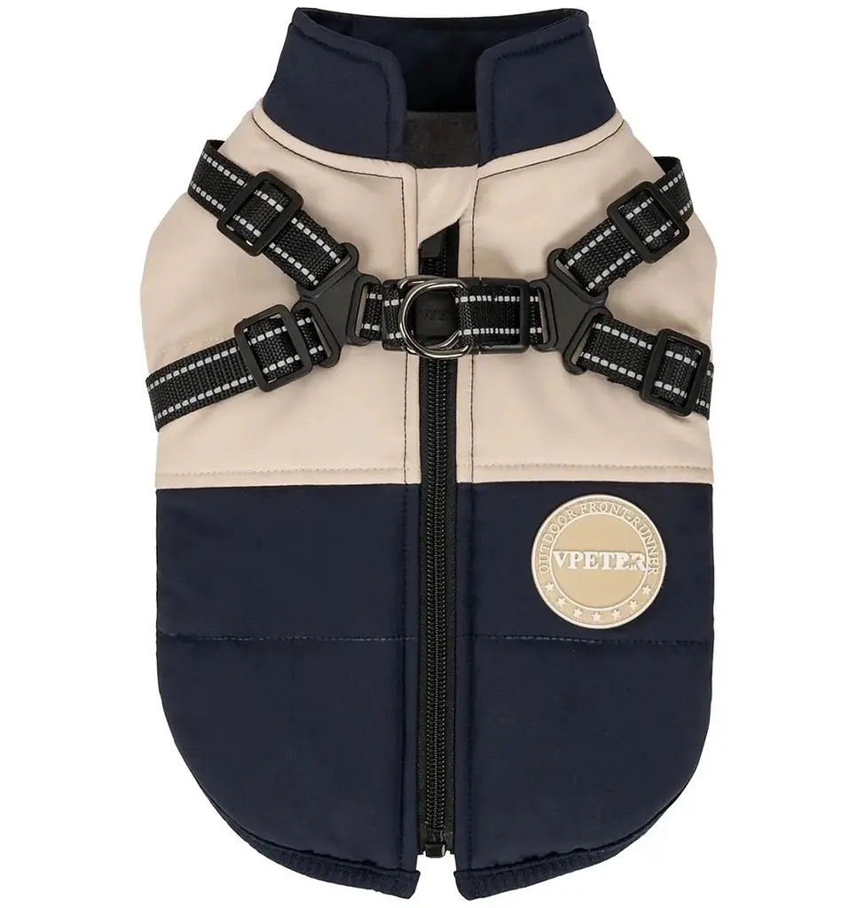 Зимова куртка для собак V.PET.B.R. Luxury Dog Jacket C519 Black&Cream - фото 2