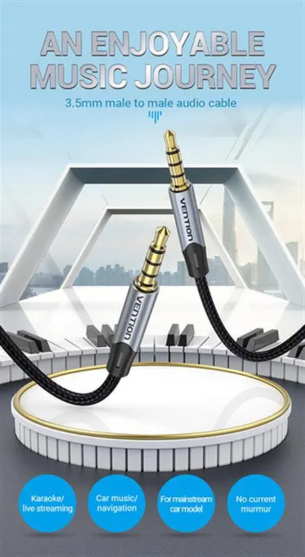Кабель Vention 3.5мм/3.5мм M/M 1.5м Silver/Black BAPHG - фото 3