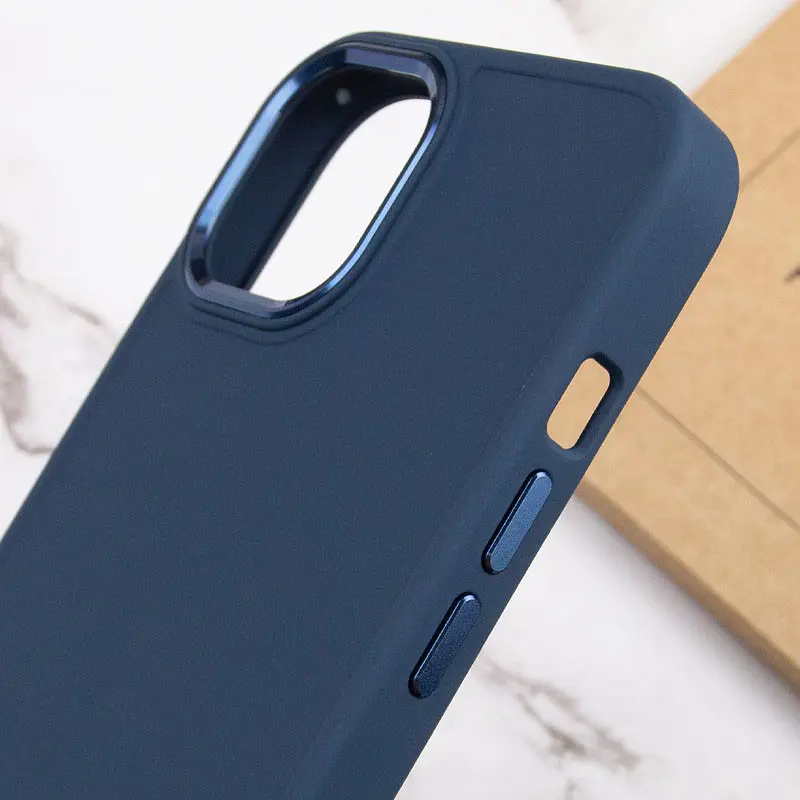 TPU чохол Bonbon Metal Style для Apple iPhone 14 (6.1) Синій / Cosmos blue - фото 5