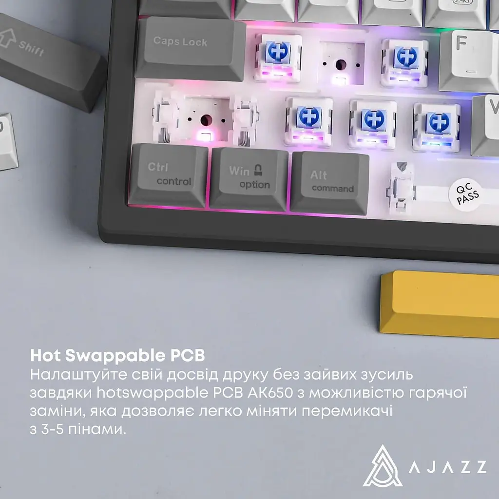 Клавіатура Ajazz AK650 Flying Fish Switch Black (AK650-FF-BGY) - фото 13
