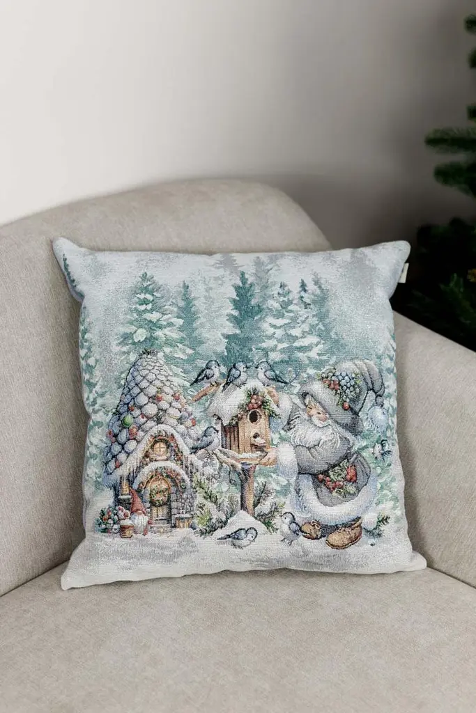 Наволочка Прованс гобеленова Казкові гноми Шпаківня 45х45 см (38485) - фото 7